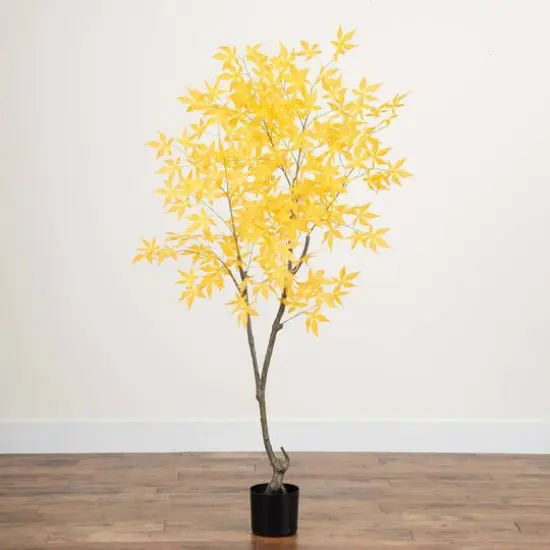 5ft. Yellow Autumn Maple Artificial Potted Tree {3}