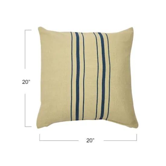 Hello Honey® Ivory Square Multistripe Woven Cotton Pillow Cover {5}