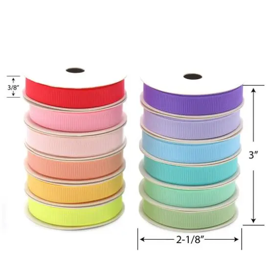 Gwen Studios 3/8" x 3yd. Pastels Grosgrain Ribbon Pack, 12ct. {5}