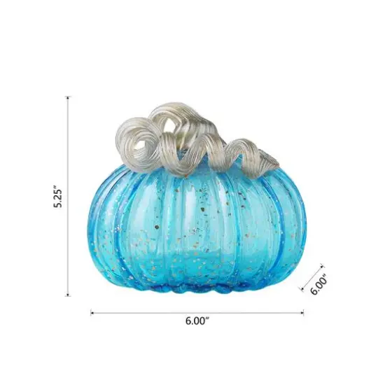 Glitzhome&reg; Small Glass Pumpkin, Blue {9}