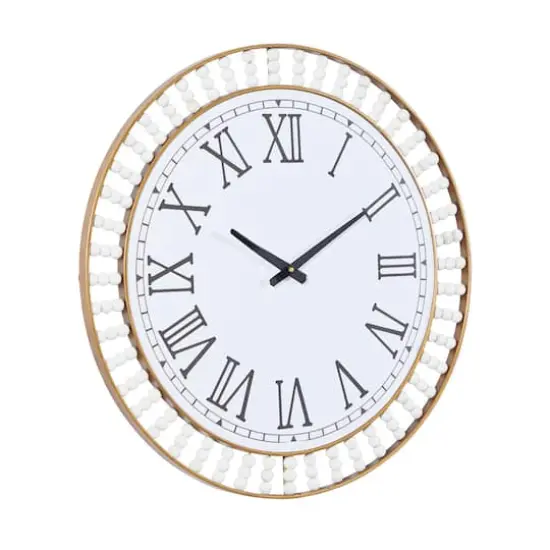 White Metal Contemporary Wall Clock, 24" x 24" x 2" {3}