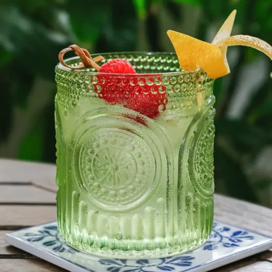 Kate Aspen&reg; 10oz. Retro Arch Floral Drinking Glasses, 6ct. Green {4}