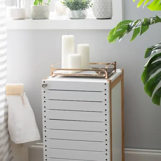 Home Details 14" Gold Color Block Vanity Tray {5}