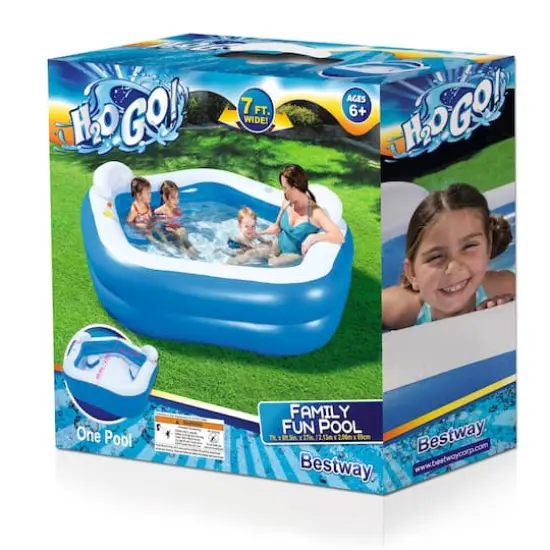 Bestway&reg; H2OGO!&reg; 7ft. Family Fun Inflatable Kiddie Pool {8}
