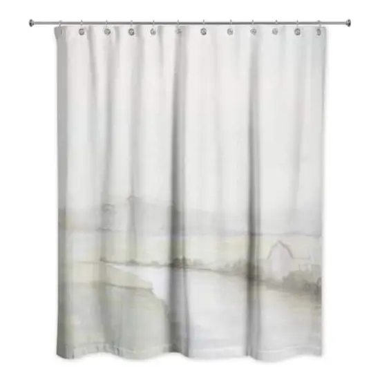 Foggy Calm Landscape 71" x 74" Shower Curtain {1}