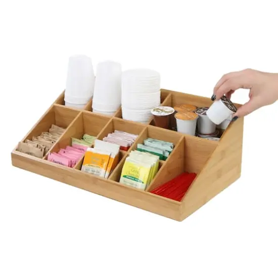 Mind Reader Brown 11 Compartment Coffee Condiment Organizer {5}