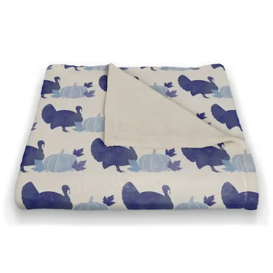 Blue Turkeys Coral Fleece Blanket {3}