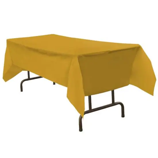 JAM Paper 108" Rectangular Plastic Table Cover Gold {3}