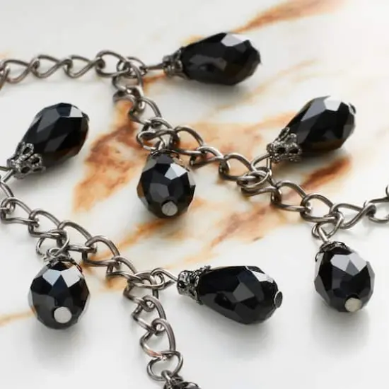 Black Teardrop Glass Beads Chain, 15mm by Bead Landing&trade; {3}