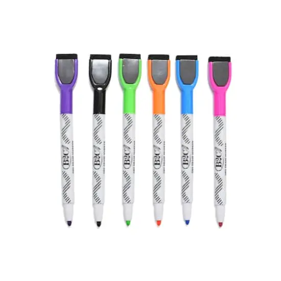 6 Color Magnetic Dry Erase Markers by B2C&trade; {4}