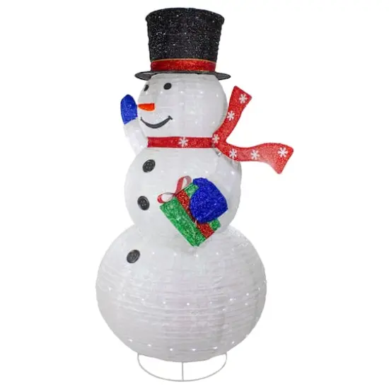 6ft. White Iridescent LED Twinkling Snowman Outdoor Christmas Décor {6}