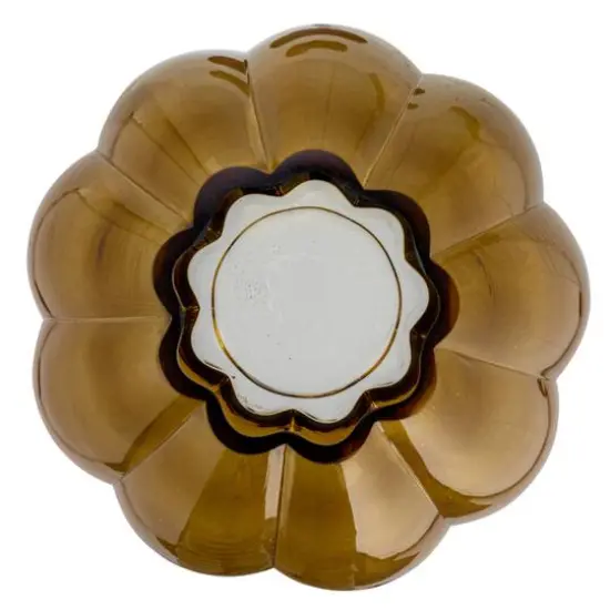 Hello Honey&reg; 9.75" Brown Round Fluted Glass Vase {11}