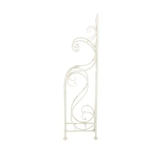 24" Cream Iron Traditional Toilet Paper Towel Holder {4}
