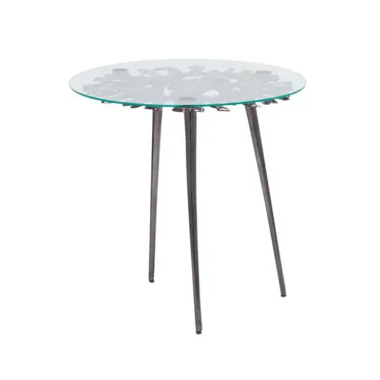Black Aluminum Modern Accent Table, 22" x 22" x 22" {7}