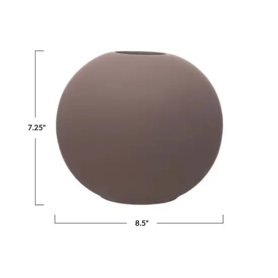 Hello Honey&reg; 8.5" Matte Plum Latex Glaze Stoneware Vase {3}