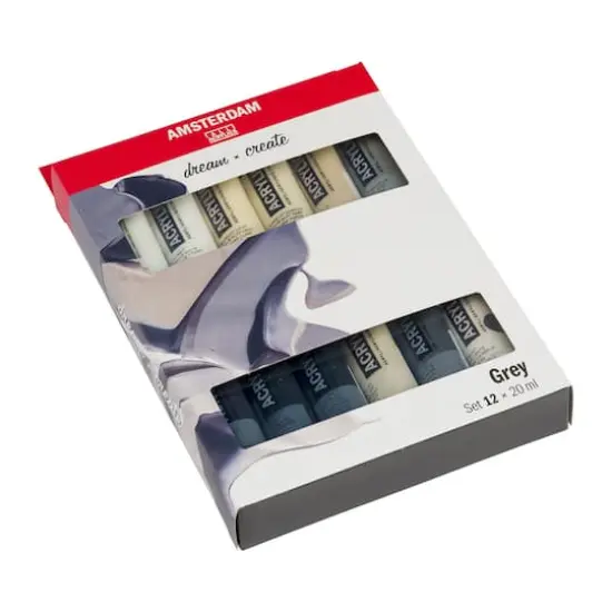 Amsterdam 12 Color Gray Acrylic Paint Set {3}