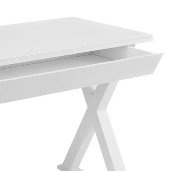 Walker Edison 48" White Modern Wood Computer Desk {7}