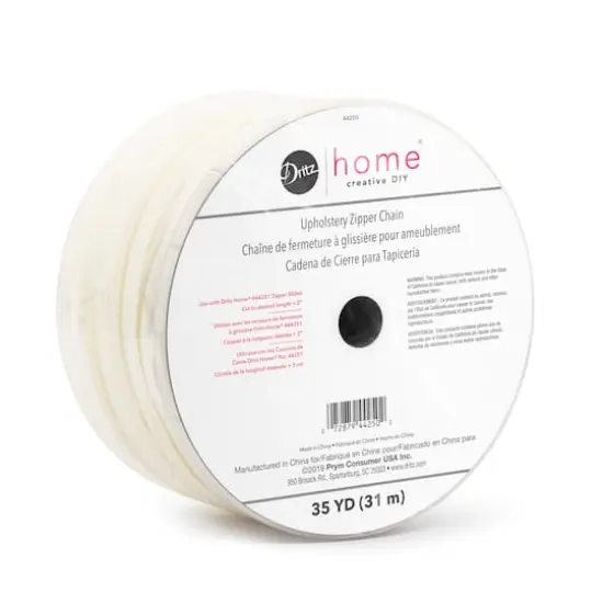 Dritz&reg; Home Cream Nylon Upholstery Zipper Chain, 35yd. {1}