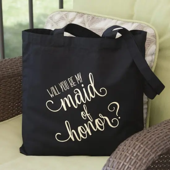 Hortense B. Hewitt Co. Will You Be My Maid of Honor Black Tote Bag {3}
