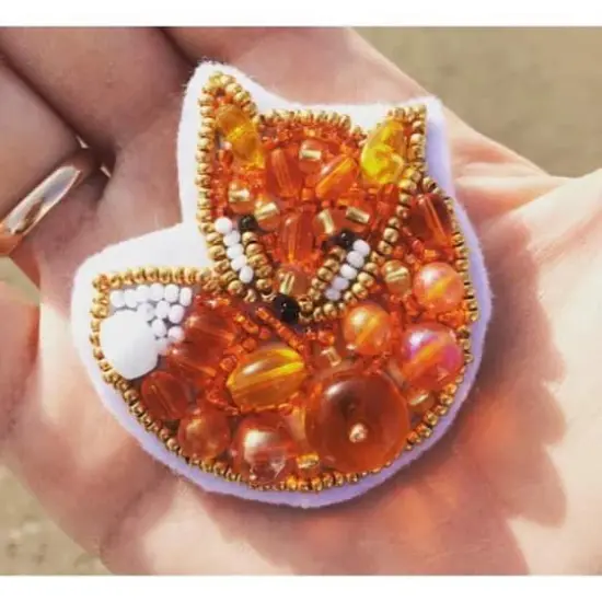 Crystal Art Beadwork Kit For Creating Broоch Fox {3}