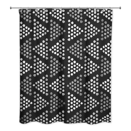 Dotted Triangle Shower Curtain Black and White {1}