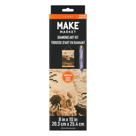 8" x 10" Spider Skull Diamond Art Kit with Magnetic Frame by Make Market&reg; {1}