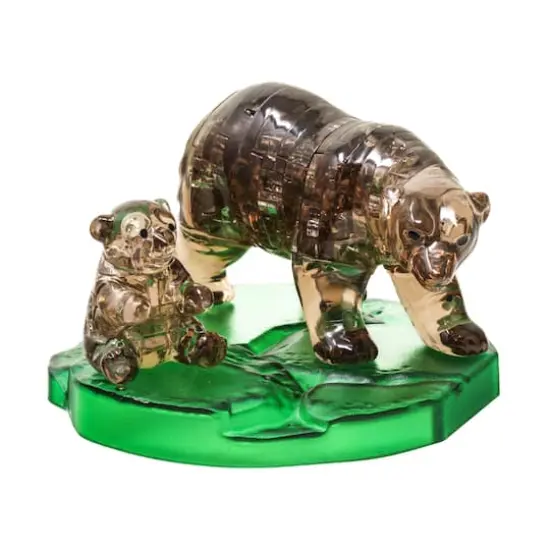 3D Crystal Puzzle - Brown Bear and Baby: 40 Pcs {1}