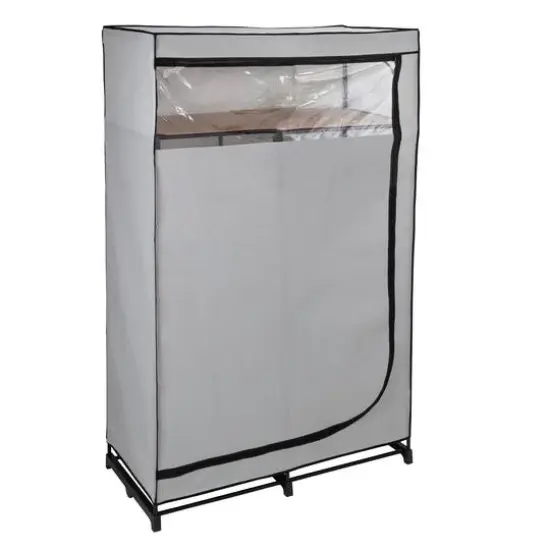 Honey Can Do 46'' Gray Portable Wardrobe Closet {5}