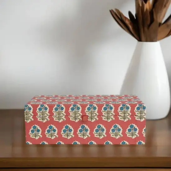 Hello Honey&reg; 12" Multicolored Fabric Covered Jewelry Box with Floral Pattern and Interior Mirror {1}