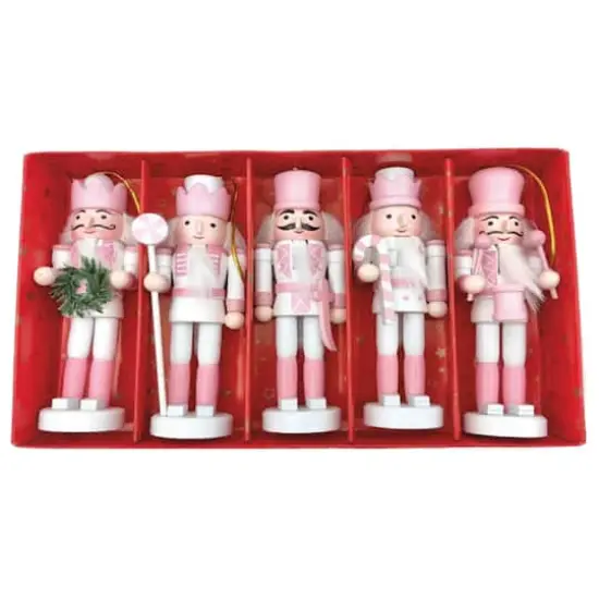 Santa's Workshop 5" Pink & White Nutcrackers Set {1}