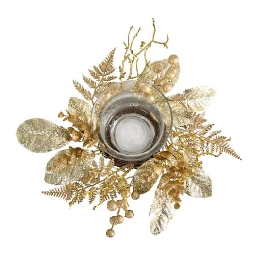 10" Golden Artificial Christmas Candelabrum {1}