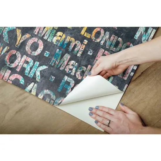 RoomMates Cities Of The World Peel & Stick Wallpaper Pink/Yellow {11}