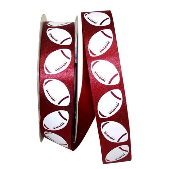 Reliant 1.375" x 100yd. Football Goal Ribbon Purple and Silver {2}