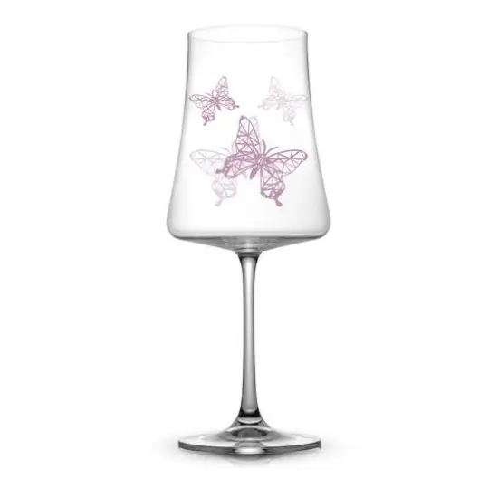 JoyJolt&reg; 21oz. Meadow Butterfly Crystal Red Wine Glasses Set, 2ct. {4}