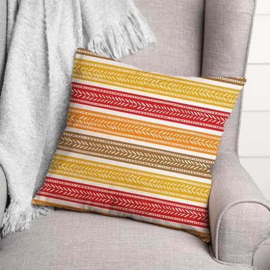 Fall Stripes Throw Pillow {3}