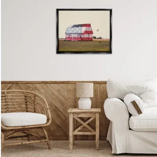 Stupell Industries Americana Farmhouse Barn Floater Framed Art Black {3}