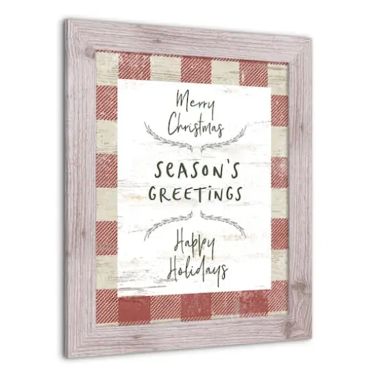 Red Buffalo Check Holiday Phrases Print in Western White Frame {4}