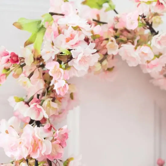 24" Pink Cherry Blossom Wreath {6}