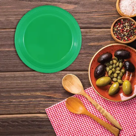 JAM Paper 9" Plastic Party Plates, 20ct. Green {5}