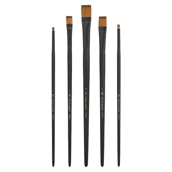 Royal & Langnickel&reg; Essentials&trade; Acrylic Gold Taklon 5 Piece Bright Brush Set {4}