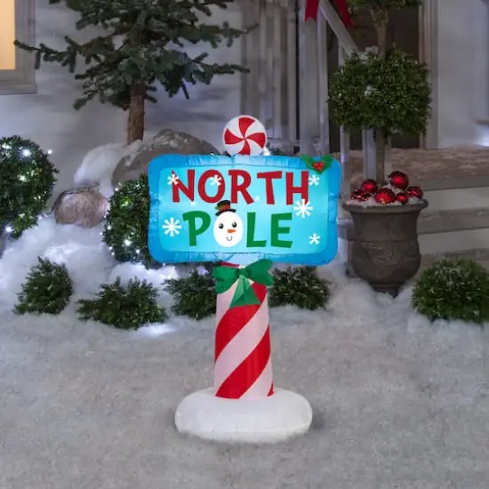 3.5ft. Airblown&reg; Inflatable Outdoor North Pole Sign {3}