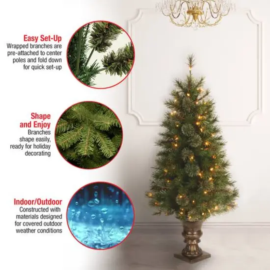 4ft. Prelit Atlanta Spruce Artificial Christmas Tree, Clear Lights {6}