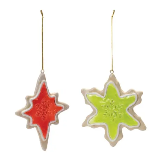 Frosted Cookie Star & Snowflake Ornament Set {3}