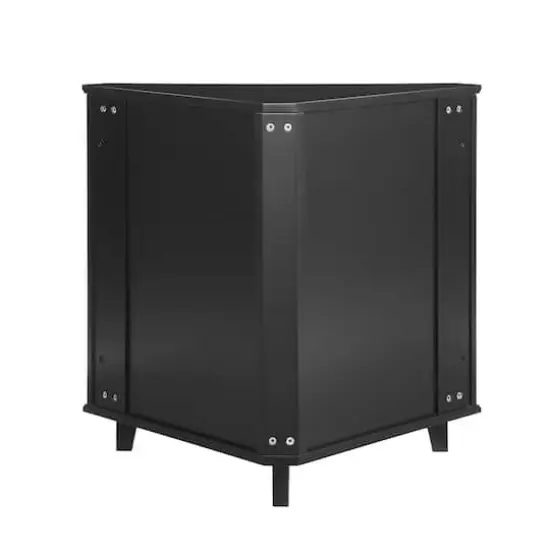 Walker Edison 30" Black Fretwork Corner Accent Cabinet {4}
