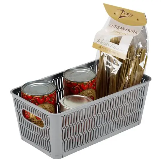 Simplify Slide 2 Stack It Small Storage Tote Baskets, 2ct. Gray {11}