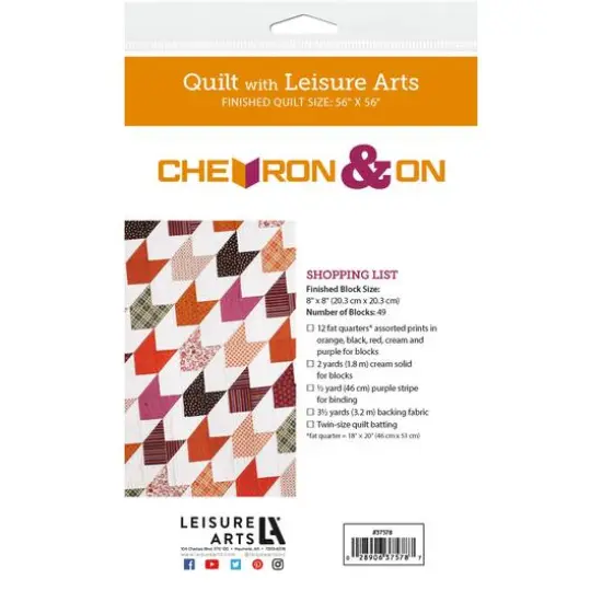 Leisure Arts&reg; Chevron & On Quilt Pattern {4}