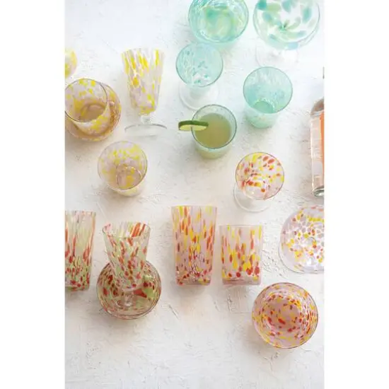 Hello Honey&reg; Round Varied Multicolor Drinking Glass Set {7}