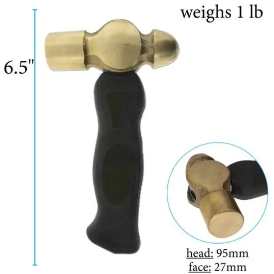 The Beadsmith&reg; 1lb. Brass Ergo Handle Hammer {5}