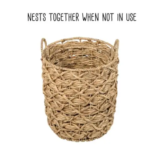 Honey Can Do Natural Round Decorative Wicker Basket Set {6}