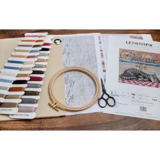 LetiStitch When the Cat Sleeps Counted Cross Stitch Kit {4}